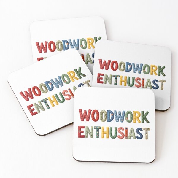 Item preview, WOODWORK ENTHUSIAST - IN COLORFUL FAUX LETTERING designed and sold by AlexOBrienArt.