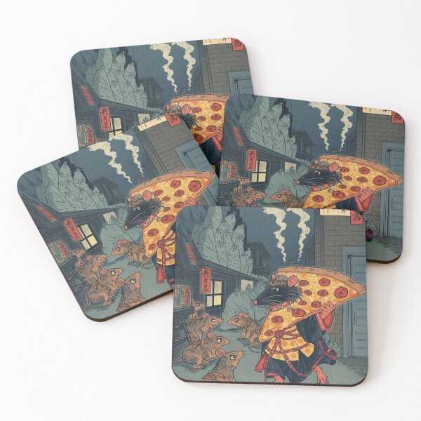 Item preview, Ukiyo‑e NYC Pizza Rat Samurai — Modern Japanese Woodblock Mashup (New York City Parody) designed and sold by Vandy Fullam.