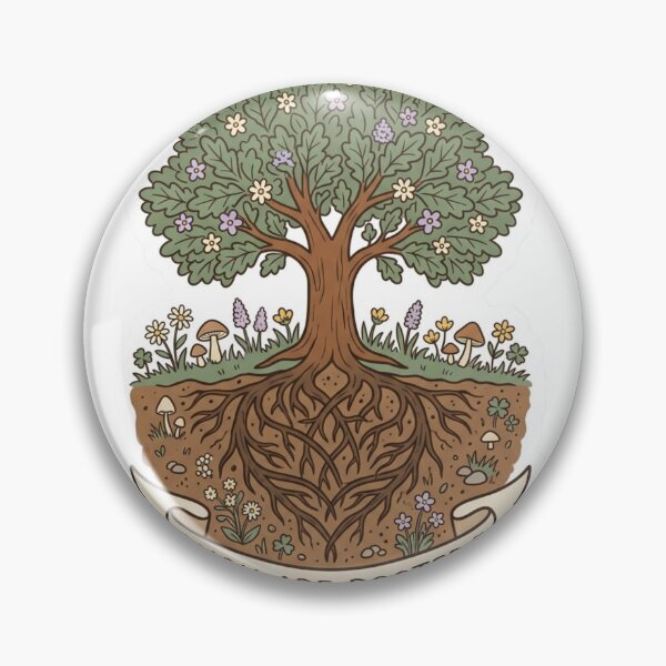 Item preview, You Are Rooted Oak Tree Wildflower Cottagecore Mental Health Sticker designed and sold by AlexBloomStudio.