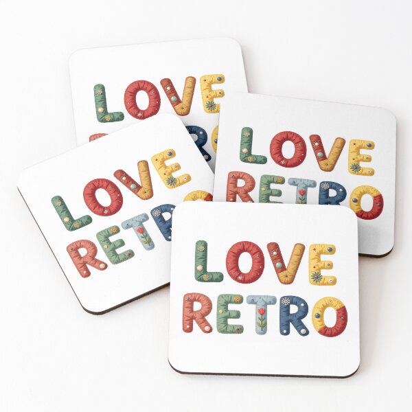 Item preview, LOVE RETRO - IN COLORFUL FAUX LETTERING designed and sold by AlexOBrienArt.