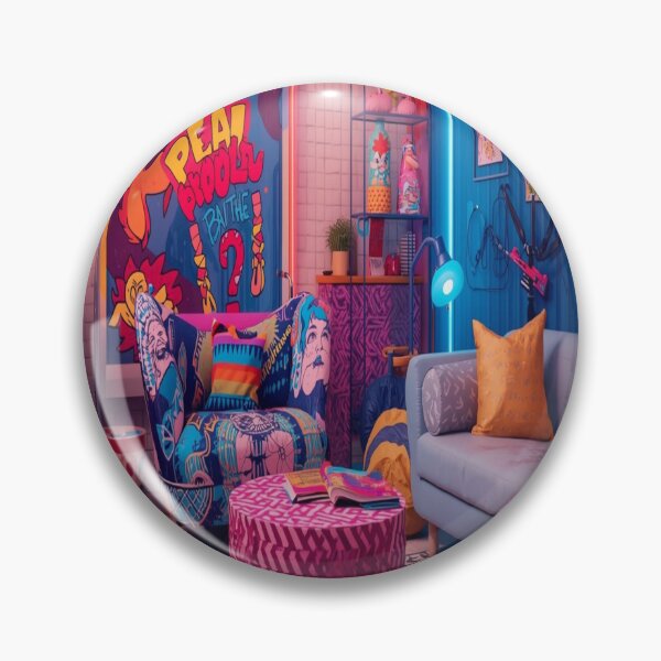 Item preview, Vibrant Maximalist Living Room with Pop Art Decor and Neon Accents designed and sold by 21ARTSHIRT21.