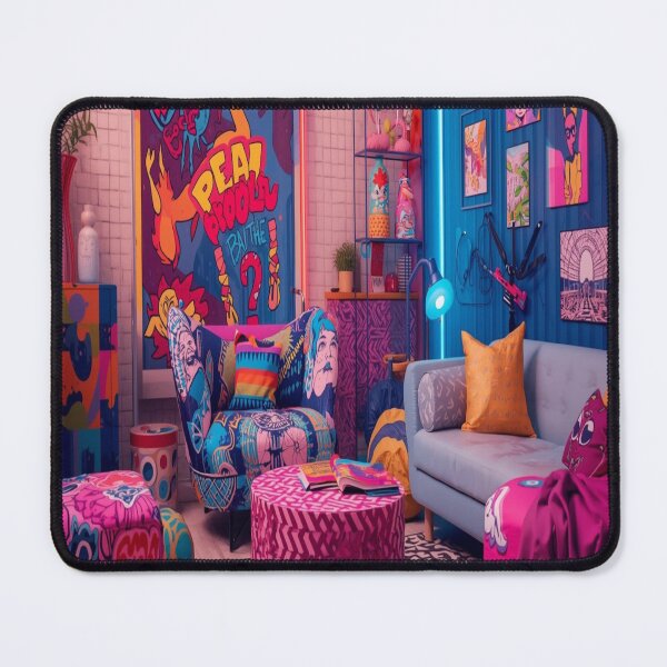 Item preview, Vibrant Maximalist Living Room with Pop Art Decor and Neon Accents designed and sold by 21ARTSHIRT21.