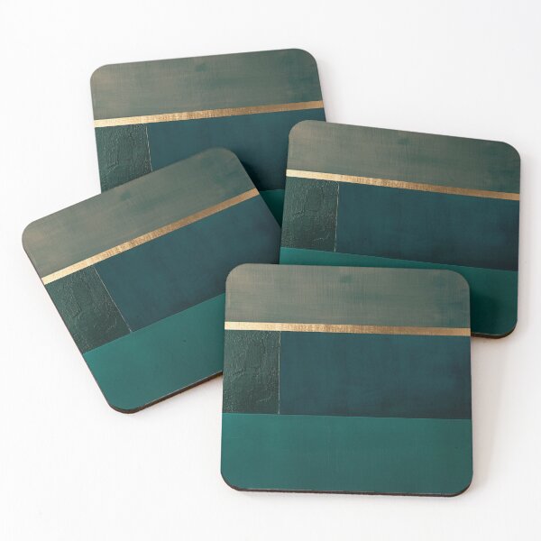 Item preview, Emerald color fields – Modern minimalist design with gold trim designed and sold by CosmicGlyph.