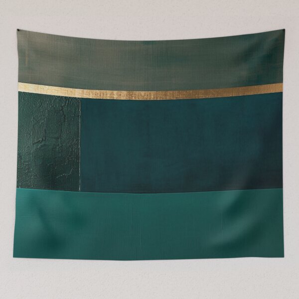Item preview, Emerald color fields – Modern minimalist design with gold trim designed and sold by CosmicGlyph.
