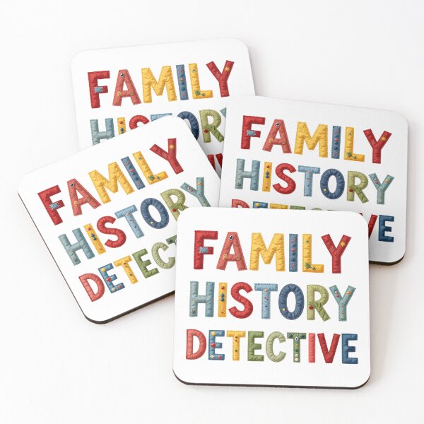 Item preview, FAMILY HISTORY DETECTIVE - IN COLORFUL FAUX LETTERING designed and sold by AlexOBrienArt.