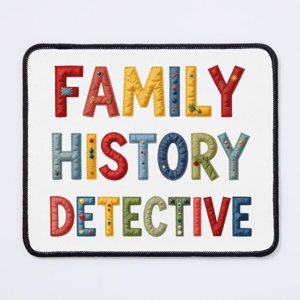 Item preview, FAMILY HISTORY DETECTIVE - IN COLORFUL FAUX LETTERING designed and sold by AlexOBrienArt.