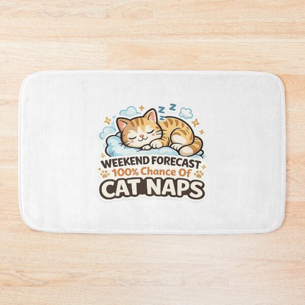 Item preview, Weekend Forecast 100% Chance Of Cat Naps Funny Cat Design  designed and sold by StyleLap.