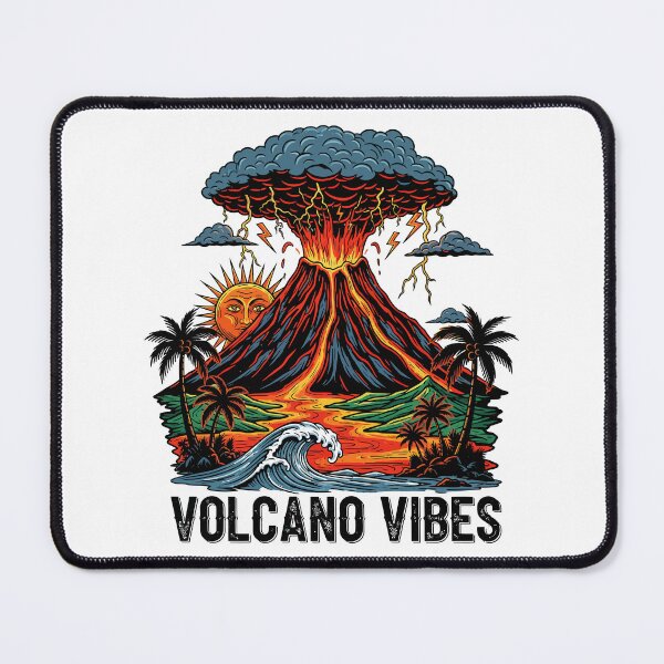 Item preview, Volcano Vibes Retro Tropical Island designed and sold by Amir Faysal.
