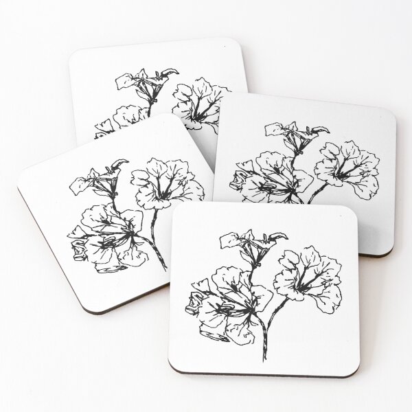 Item preview, Flowers, Line Drawing Symmetric Minimalist Aesthetic Natural Design designed and sold by SWSandraWechner.