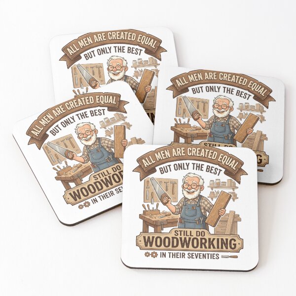 Item preview, All Men Are Created Equal But Woodworking In Their Seventies Dad Birthday Humor designed and sold by NADIASHOP86.