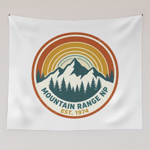Item preview, Vintage National Park Badge Illustration - Retro Mountain & Pine Forest Design designed and sold by Ich-Studio.