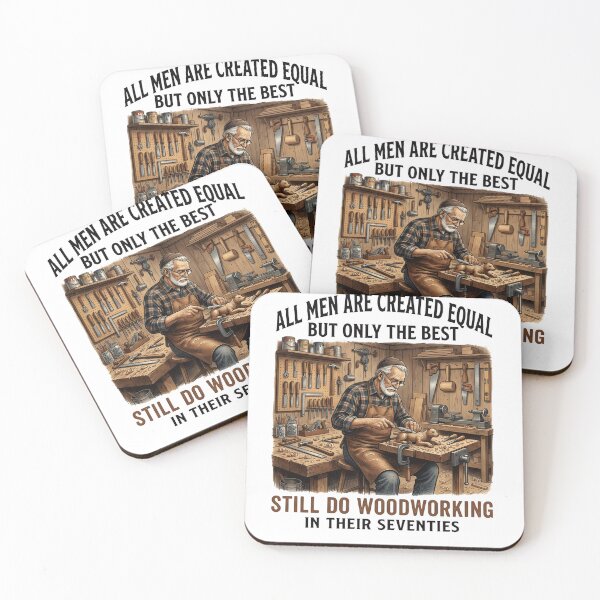 Item preview, All Men Are Created Equal But Woodworking In Their Seventies Grandpa Retirement Humor designed and sold by NADIASHOP86.