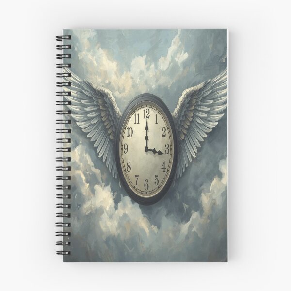 Item preview, Time Flies Surreal Illustration – Angel Winged Clock in the Clouds designed and sold by 21ARTSHIRT21.