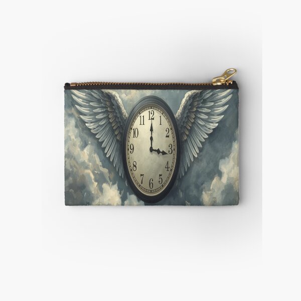 Item preview, Time Flies Surreal Illustration – Angel Winged Clock in the Clouds designed and sold by 21ARTSHIRT21.