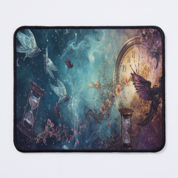 Item preview, Surreal Cosmic Time: Flying Clocks and Hourglass in Starry Nebula designed and sold by 21ARTSHIRT21.