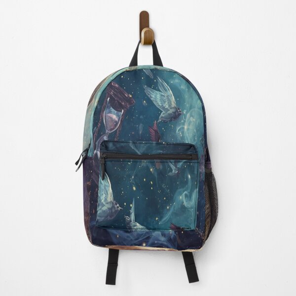 Item preview, Surreal Cosmic Time: Flying Clocks and Hourglass in Starry Nebula designed and sold by 21ARTSHIRT21.