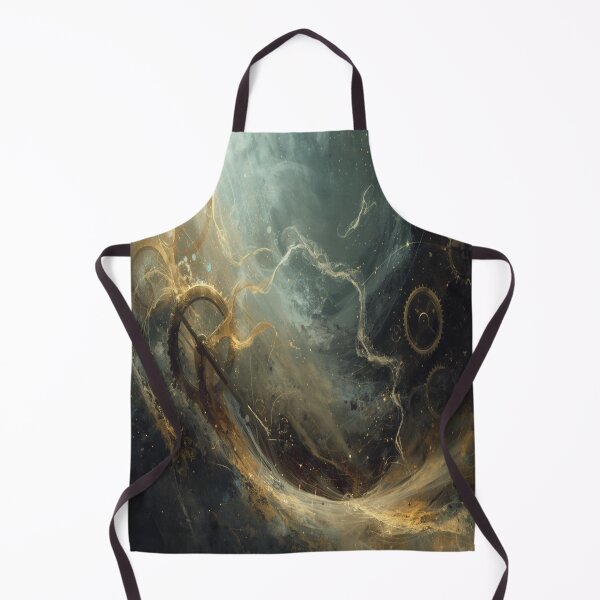 Item preview, Abstract Surreal Clockwork in Motion: Golden Gears and Ethereal Light Trails in Deep Space designed and sold by 21ARTSHIRT21.