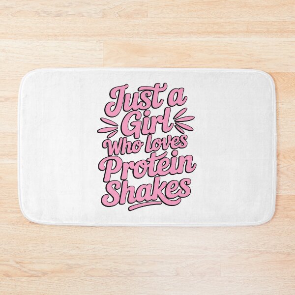 Item preview, Just a Girl Who Loves Protein Shakes Pink Typography designed and sold by PMCreative.