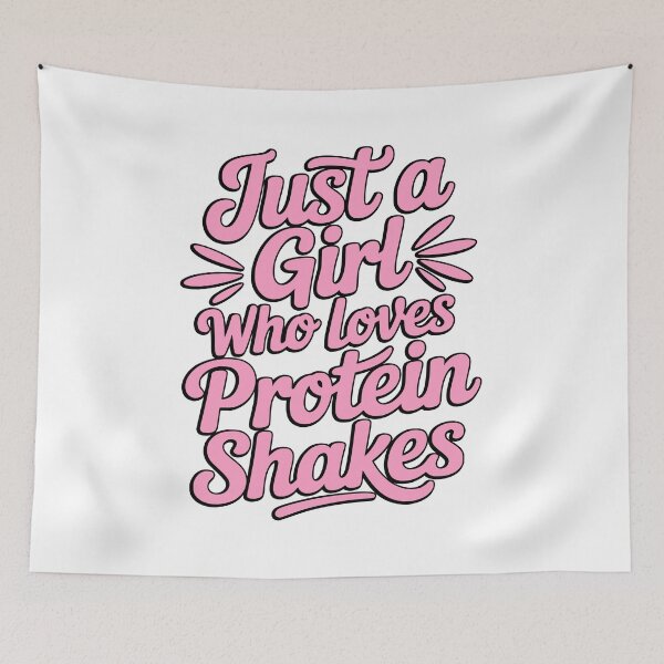 Item preview, Just a Girl Who Loves Protein Shakes Pink Typography designed and sold by PMCreative.