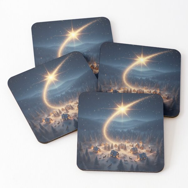 Item preview, Christmas Star Over Snowy Village with Animals designed and sold by acceleratorhams.