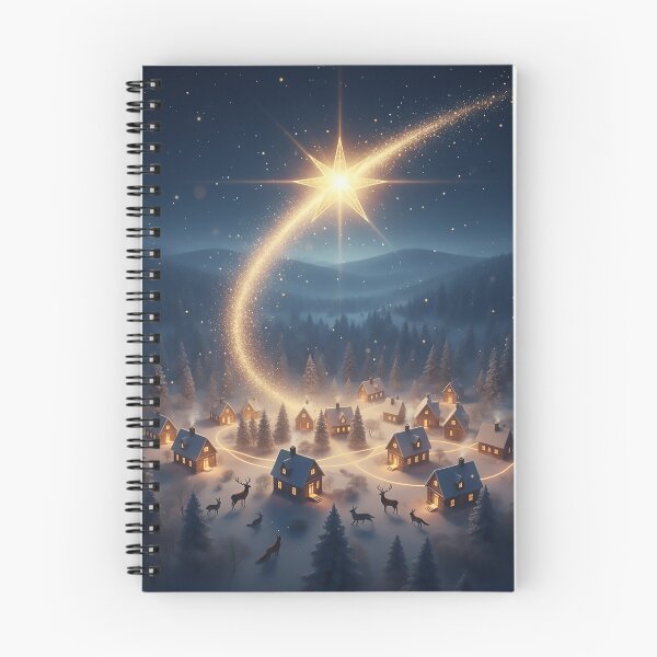 Item preview, Christmas Star Over Snowy Village with Animals designed and sold by acceleratorhams.
