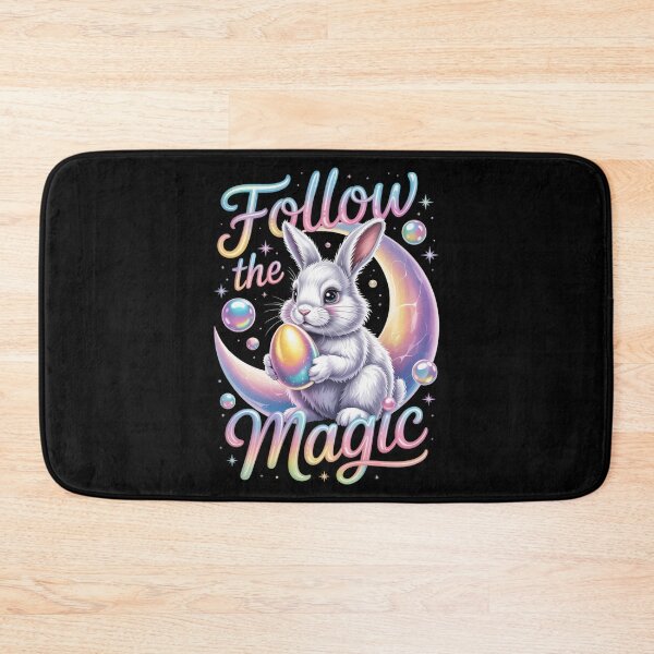 Item preview, Follow the Magic Easter Bunny Moon Holographic T-Shirt V2 designed and sold by DarylWelsh2024.