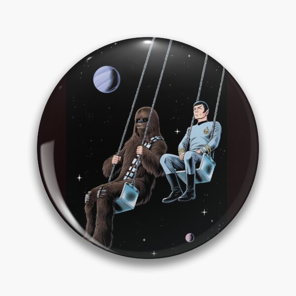 Item preview, Swinging Through Space | Alien and Vulcan Officer Take a Break | Sci-Fi Humor Art Print designed and sold by SammyMorry.