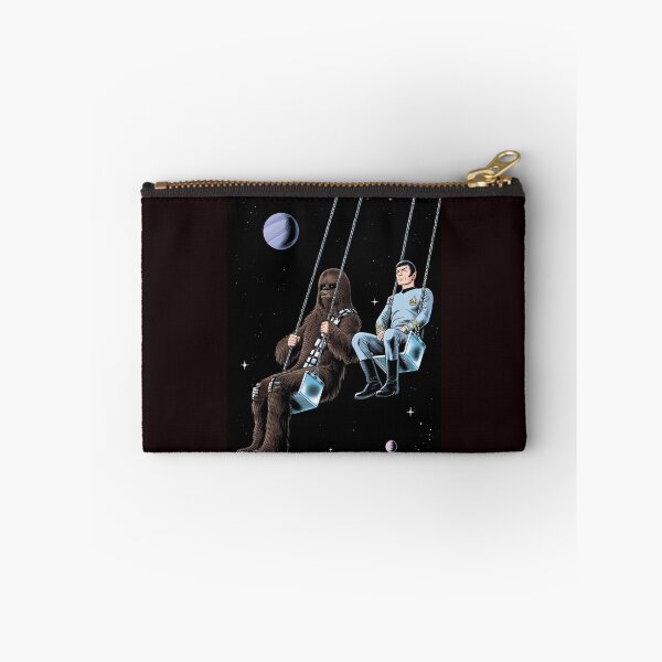 Item preview, Swinging Through Space | Alien and Vulcan Officer Take a Break | Sci-Fi Humor Art Print designed and sold by SammyMorry.