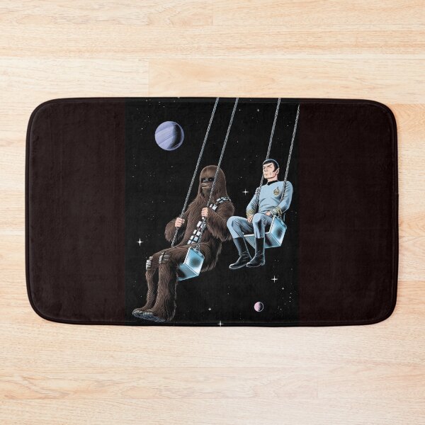 Item preview, Swinging Through Space | Alien and Vulcan Officer Take a Break | Sci-Fi Humor Art Print designed and sold by SammyMorry.