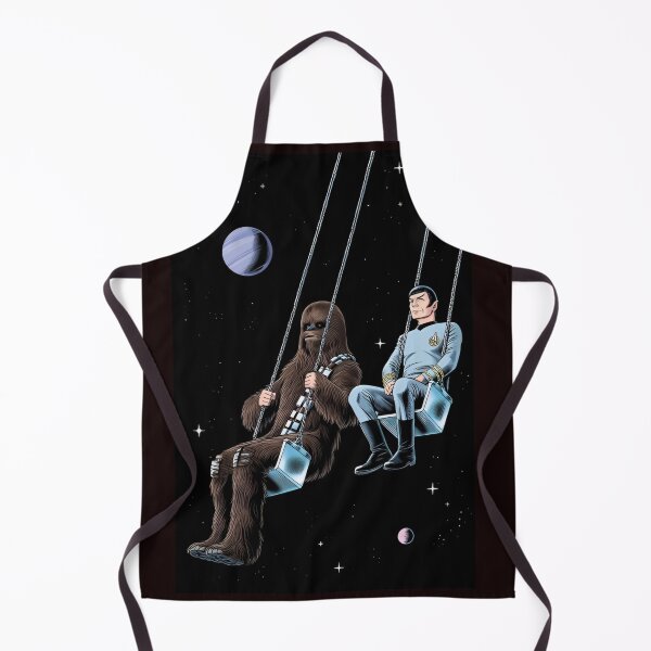 Item preview, Swinging Through Space | Alien and Vulcan Officer Take a Break | Sci-Fi Humor Art Print designed and sold by SammyMorry.