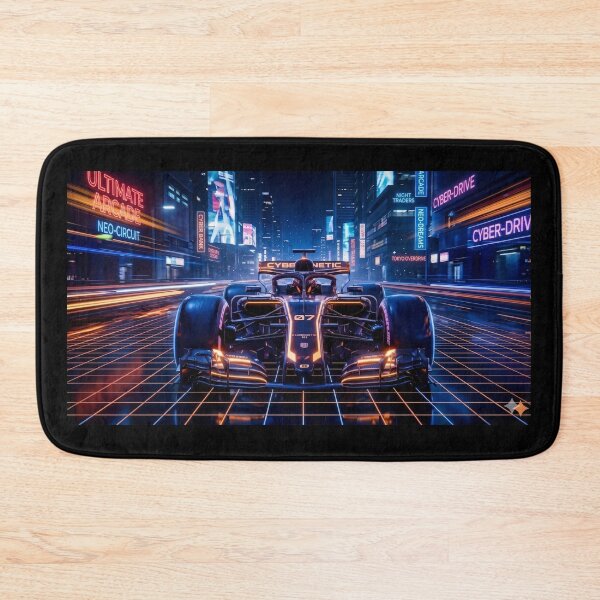 Item preview, Neon Overdrive: Cybernetic Formula Racer in Orange and Blue designed and sold by LoveLuxClothes.