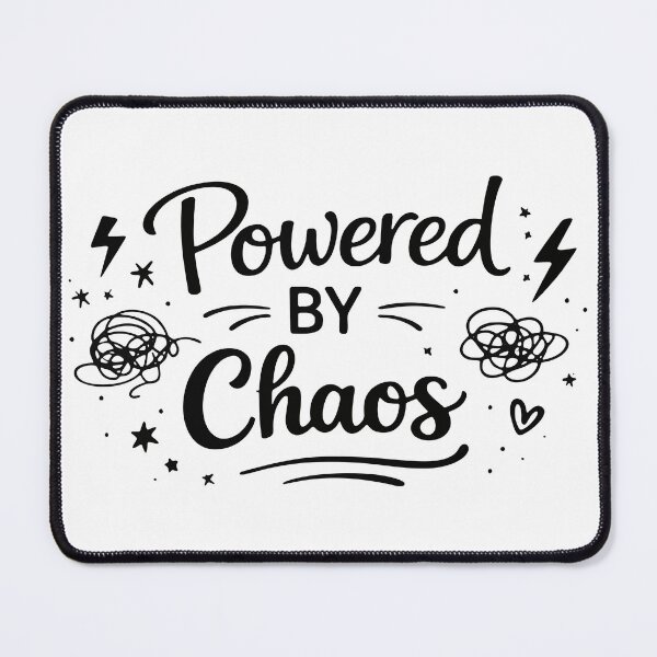 Item preview, Powered By Chaos Funny Quote Doodle Design designed and sold by The Baffled Pigeon.