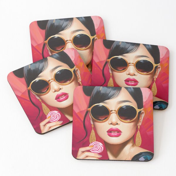 Item preview, Portrait painting popart glamour Asian woman with lolly designed and sold by TYA - Take Your Art.