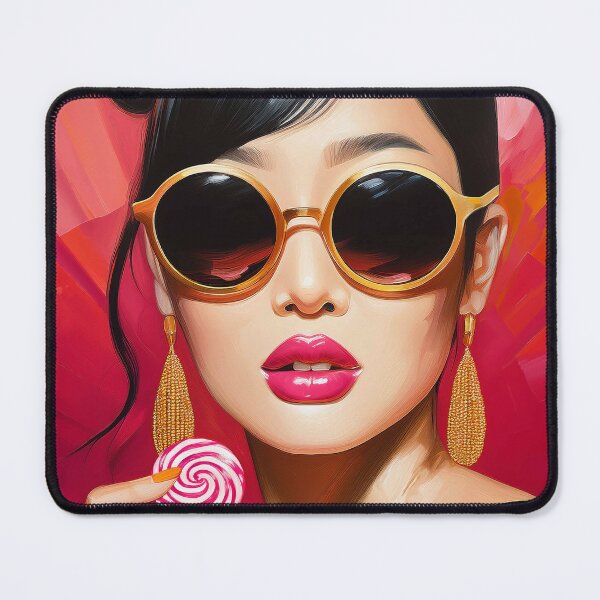 Item preview, Portrait painting popart glamour Asian woman with lolly designed and sold by TYA - Take Your Art.