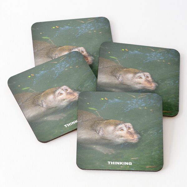 Item preview, Thinking Monkey – Funny Animal Meme Calm Thoughtful Mood designed and sold by WildFrameNature.