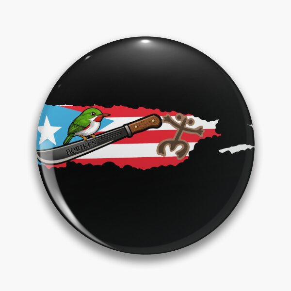 Item preview, Puerto Rican Tody Borinquen Machete Coquí Taíno Symbol Puerto Rico Flag Art Sticker designed and sold by RivendellBird.