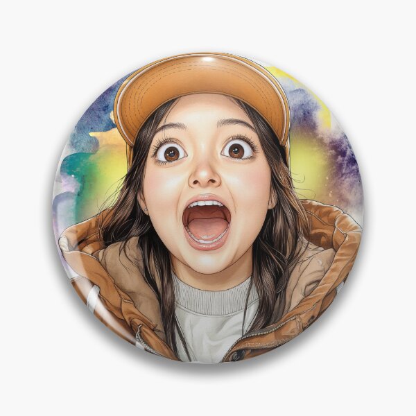 Item preview, Shocked Girl Expression – Funny Reaction Face Illustration, Colorful Aesthetic Meme Art, Cute Surprise Emotion Design designed and sold by ChenEngEng.