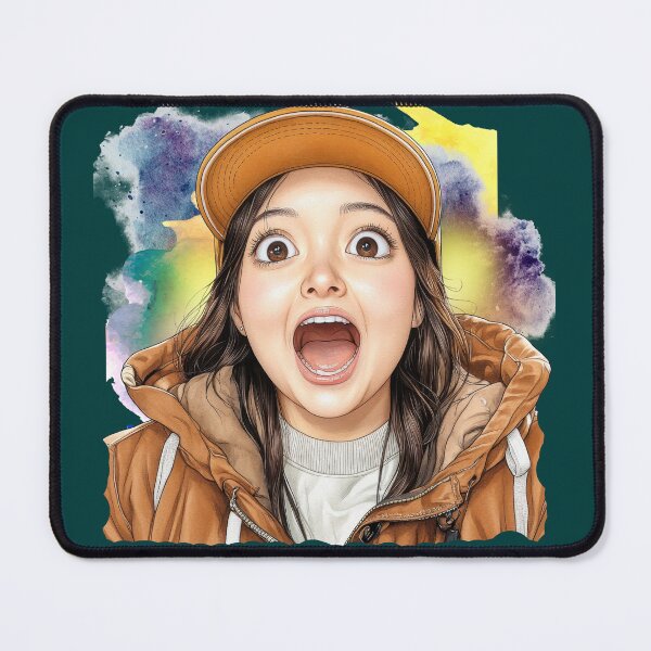 Item preview, Shocked Girl Expression – Funny Reaction Face Illustration, Colorful Aesthetic Meme Art, Cute Surprise Emotion Design designed and sold by ChenEngEng.