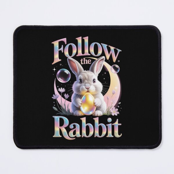 Item preview, Follow the Rabbit – Holographic Easter Bunny Tee V1 designed and sold by DarylWelsh2024.