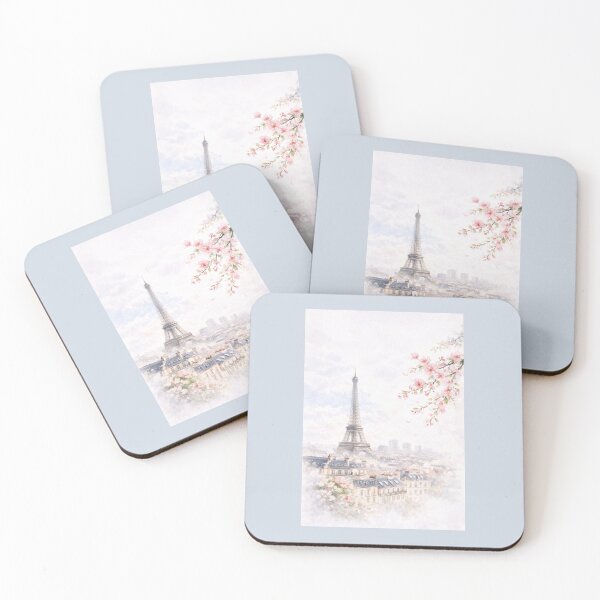 Item preview, Paris in Spring – Soft Watercolor Eiffel Tower & Cherry Blossoms designed and sold by Novel Works Studio.