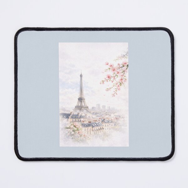 Item preview, Paris in Spring – Soft Watercolor Eiffel Tower & Cherry Blossoms designed and sold by Novel Works Studio.