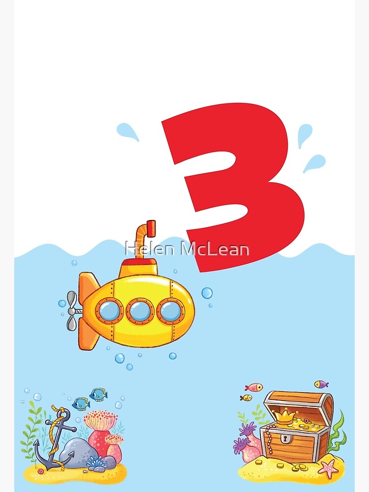 underwater-sea-life-and-submarine-birthday-card-for-3-year-old-photographic-print-by-0hmc