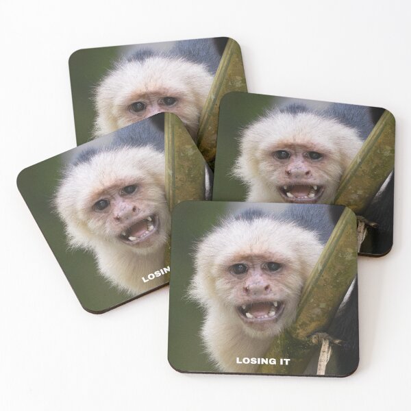 Item preview, Losing It Monkey – Funny Animal Meme Chaos Relatable Mood designed and sold by WildFrameNature.