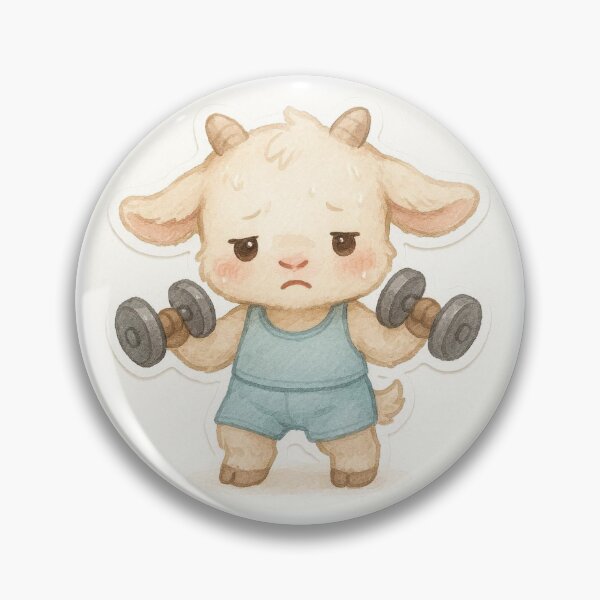Item preview, Cute Goat Planner Sticker at Gym designed and sold by alitacabritapapelaria.