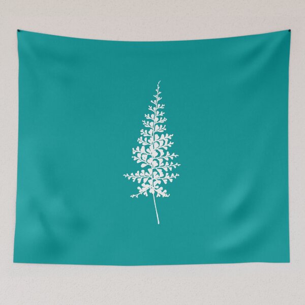 Item preview, Fern II, Minimalist Aesthetic Line Drawing Natural Design, Turquiose designed and sold by SWSandraWechner.