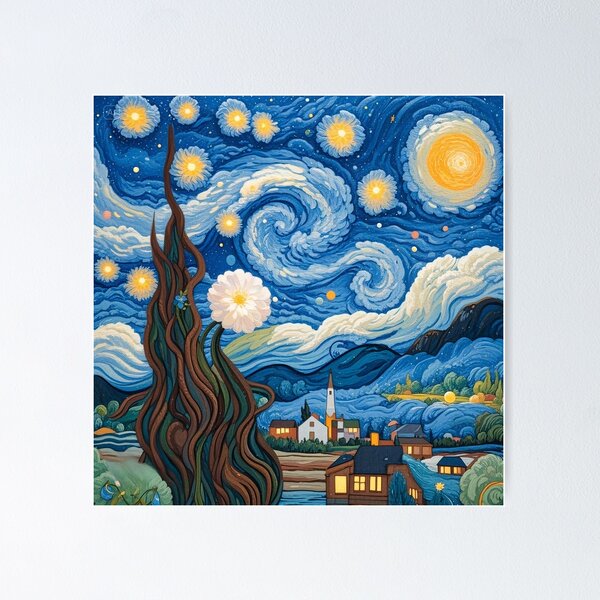 Item preview, A Unique Take on the Starry Night designed and sold by HomeArtisan.