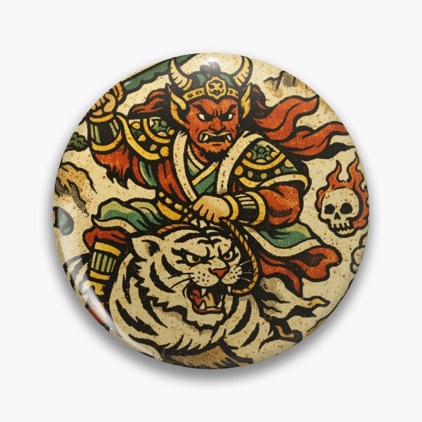 Item preview, Demon Warrior Riding Tiger designed and sold by lunestabloom.