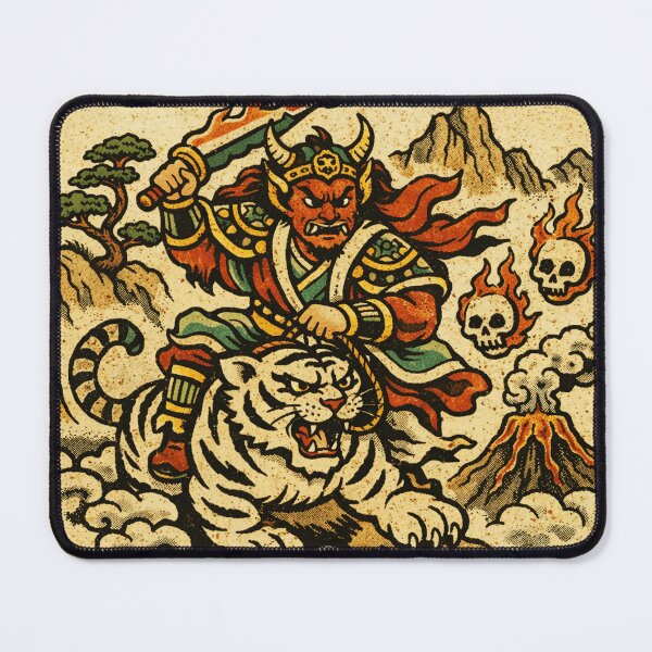 Item preview, Demon Warrior Riding Tiger designed and sold by lunestabloom.