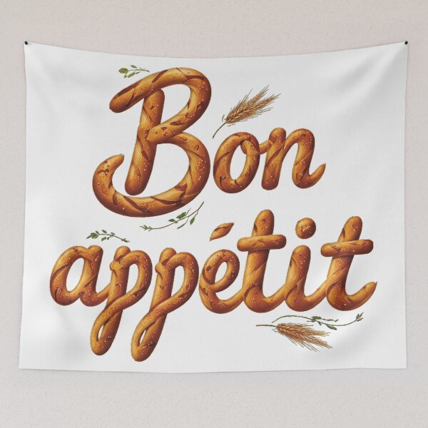 Item preview, French expression "Bon appétit" written in the shape of French baguettes! V2 designed and sold by Alan-David.