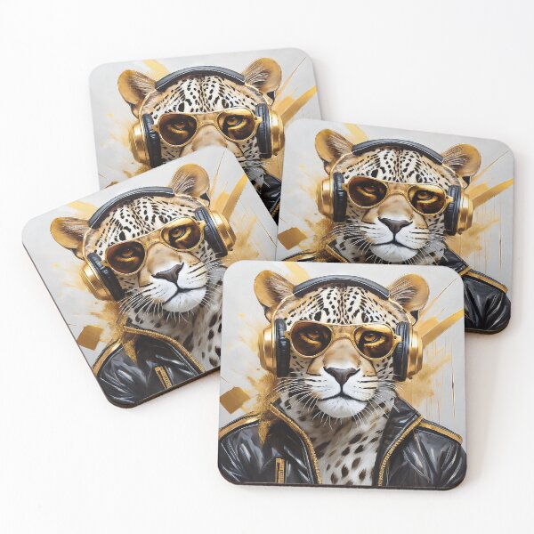 Artikelvorschau, Pop-Art-Porträt: Leopard, Gold, Schwarz entworfen und verkauft von TYA - Take Your Art.